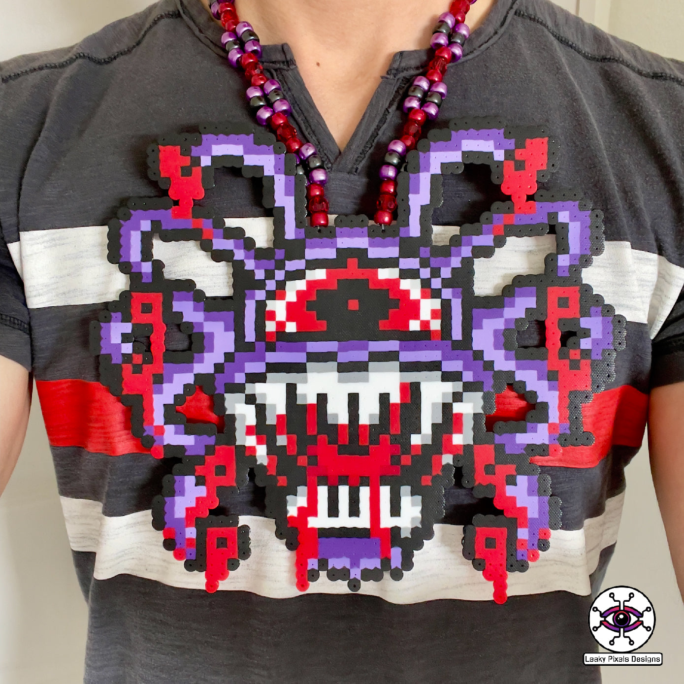 blood cyclops perler necklace by leaky pixels