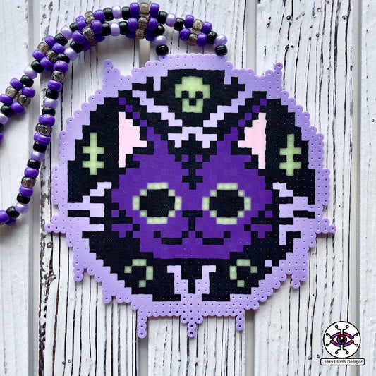 Cat Witch Perler Necklace