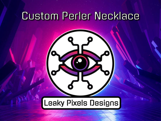 custom perler necklace by leaky pixels