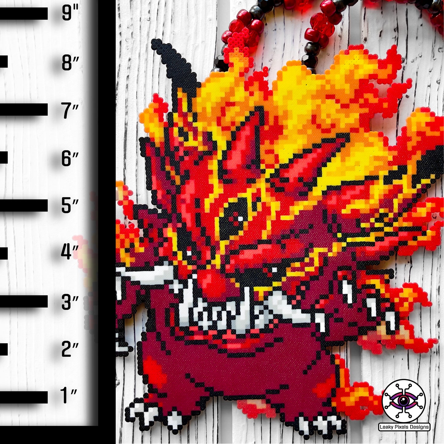 Gengar demon pokemon perler necklace by leaky pixels