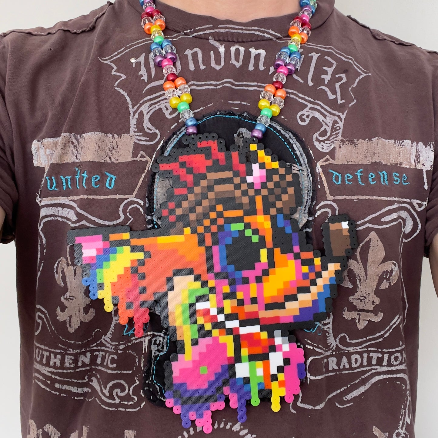 Trippy Crash Bandicoot Perler Necklace