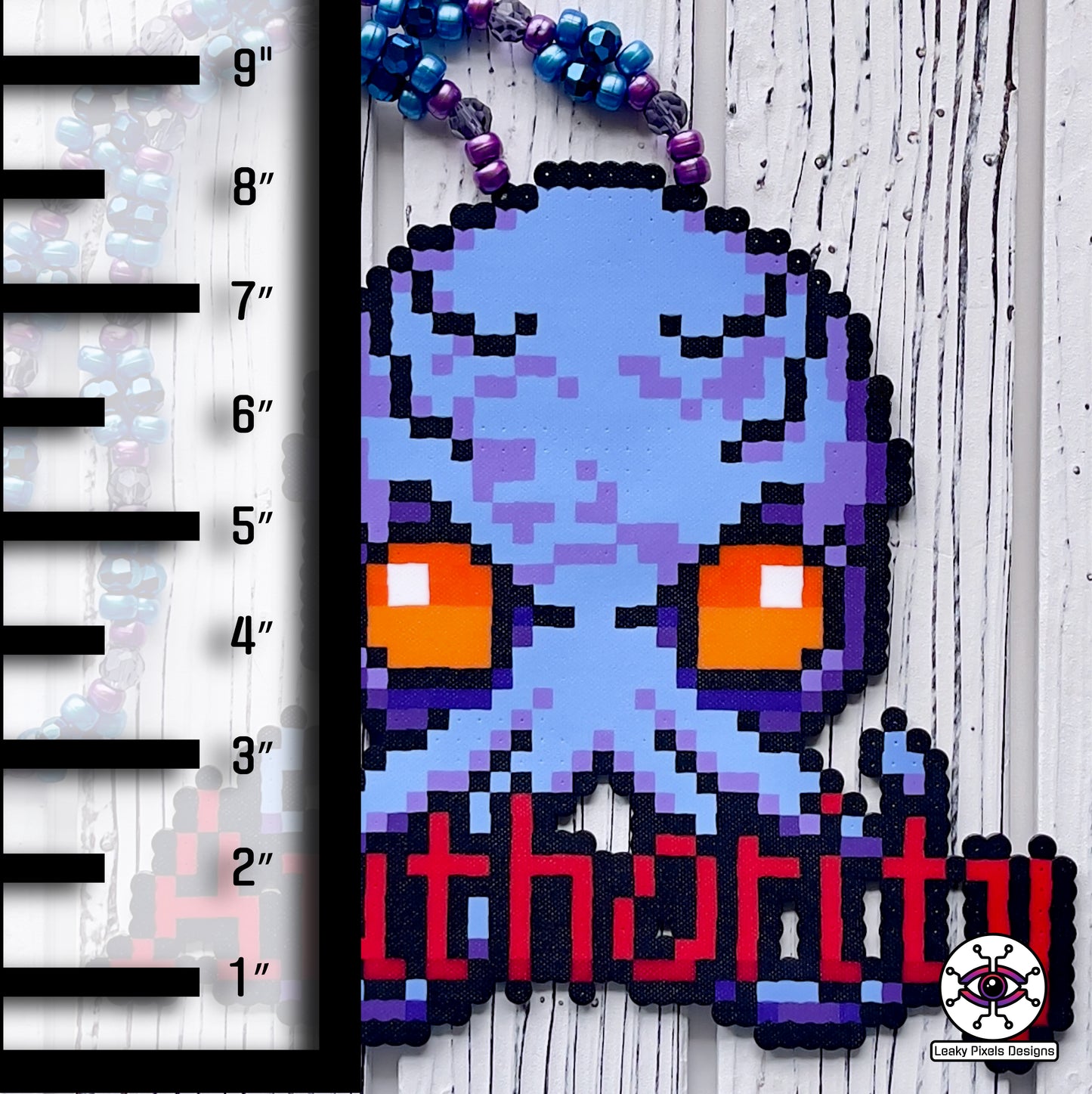 Illithid squid baldurs gate perler necklace by leaky pixels