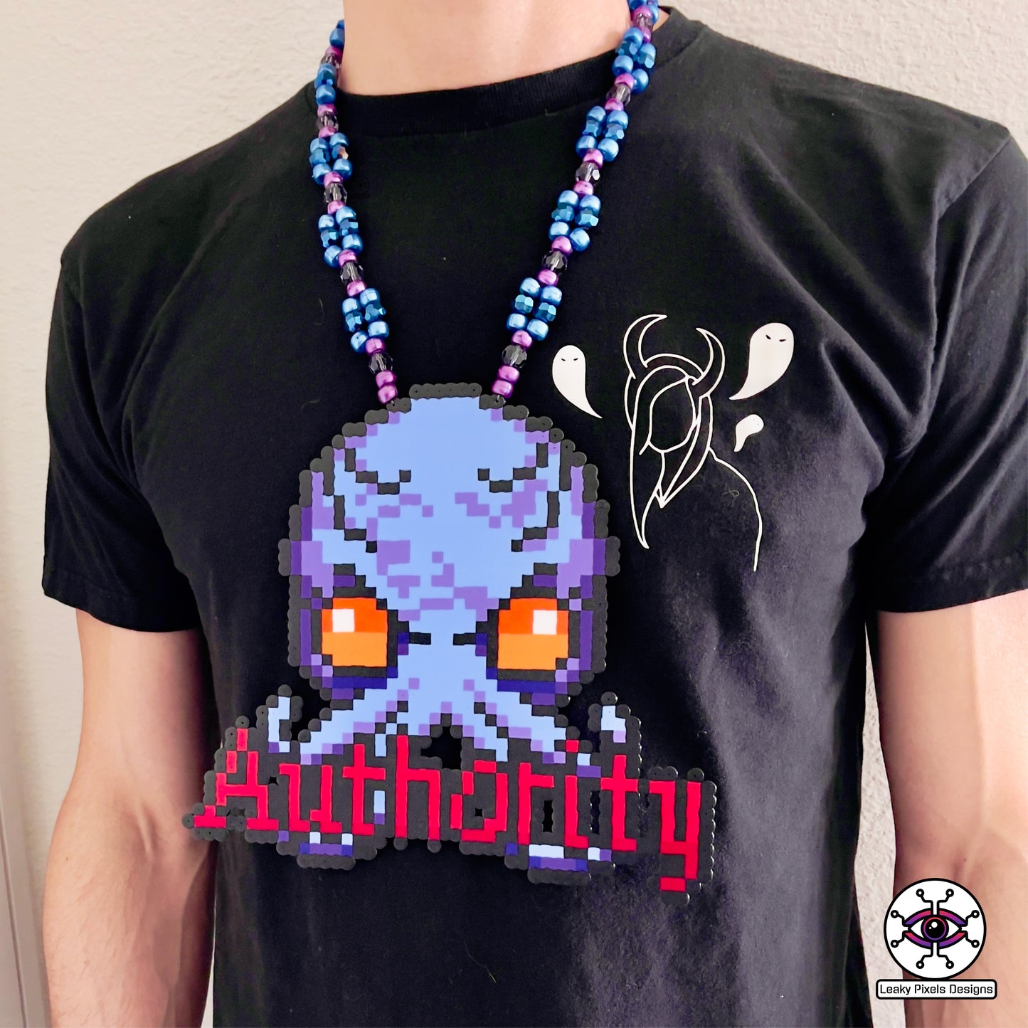 Illithid squid baldurs gate perler necklace by leaky pixels