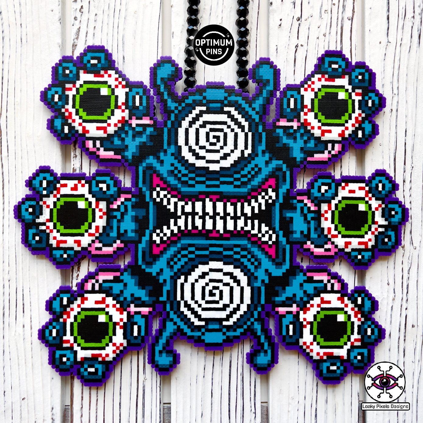 Mega subtronics cyclops perler necklace with optimum pins and leaky pixels