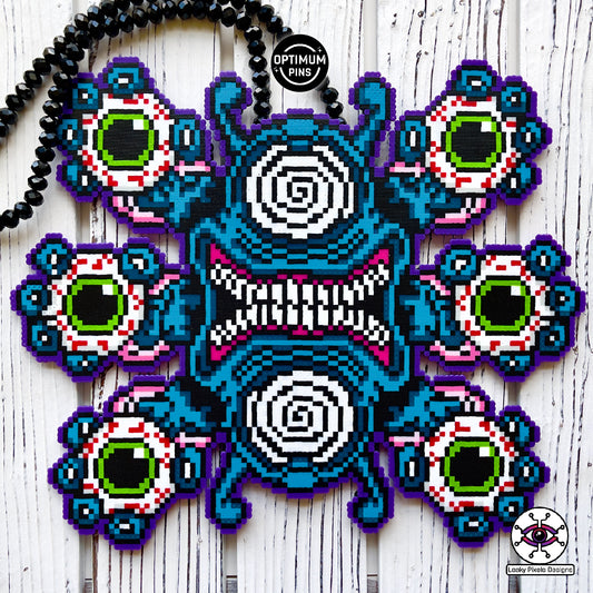 Mega subtronics cyclops perler necklace with optimum pins and leaky pixels