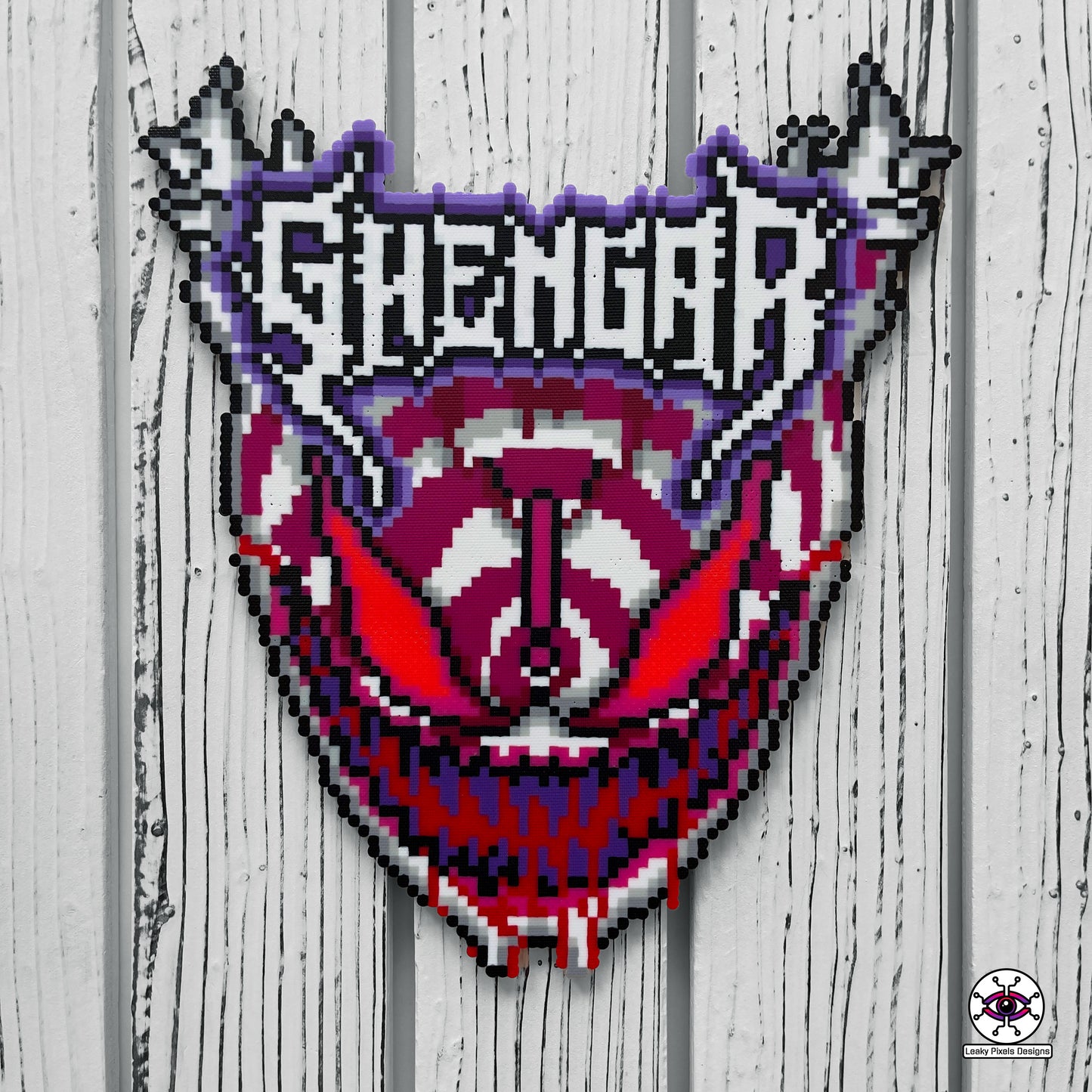 ghengar ghastly perler necklace by leaky pixels