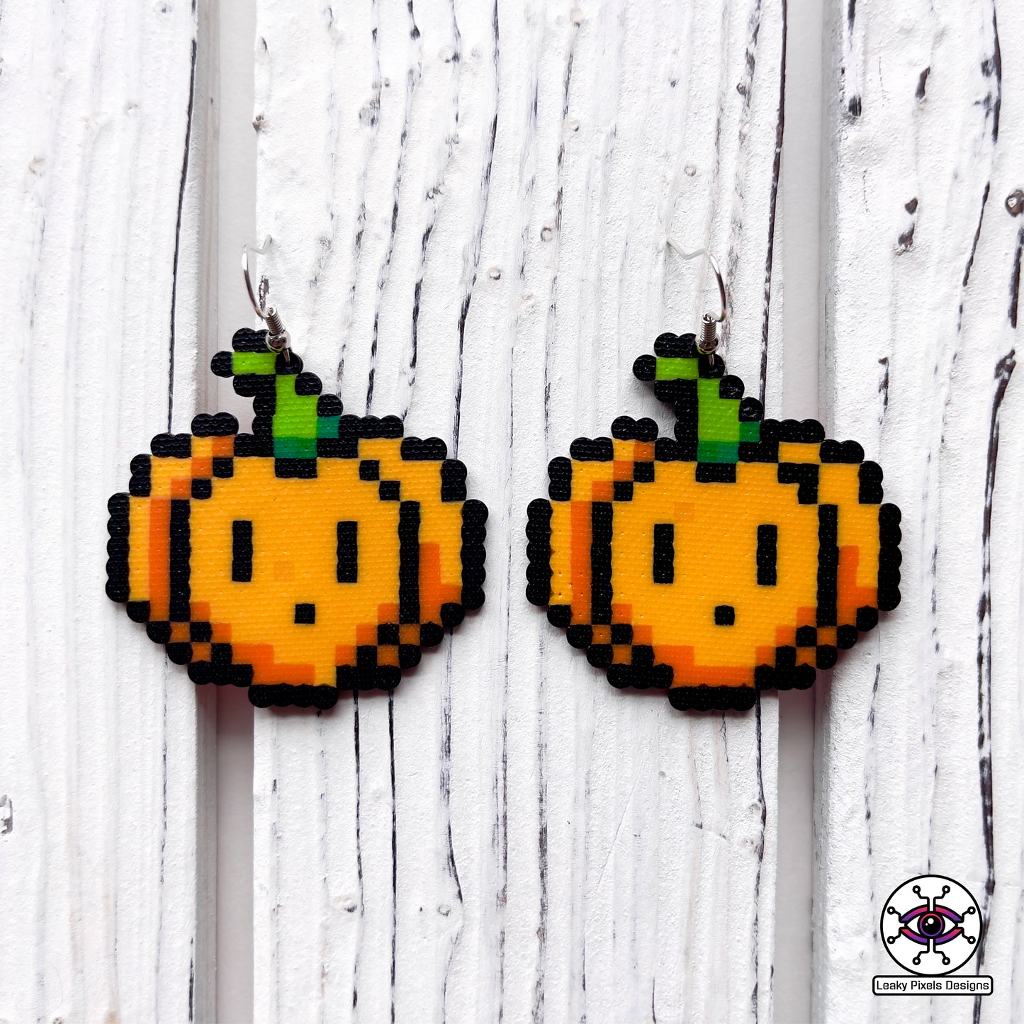 halloween perler earrings, candy corn, bat, super mario boo ghost, black widow spider, pumpkin, black cat by leaky pixels