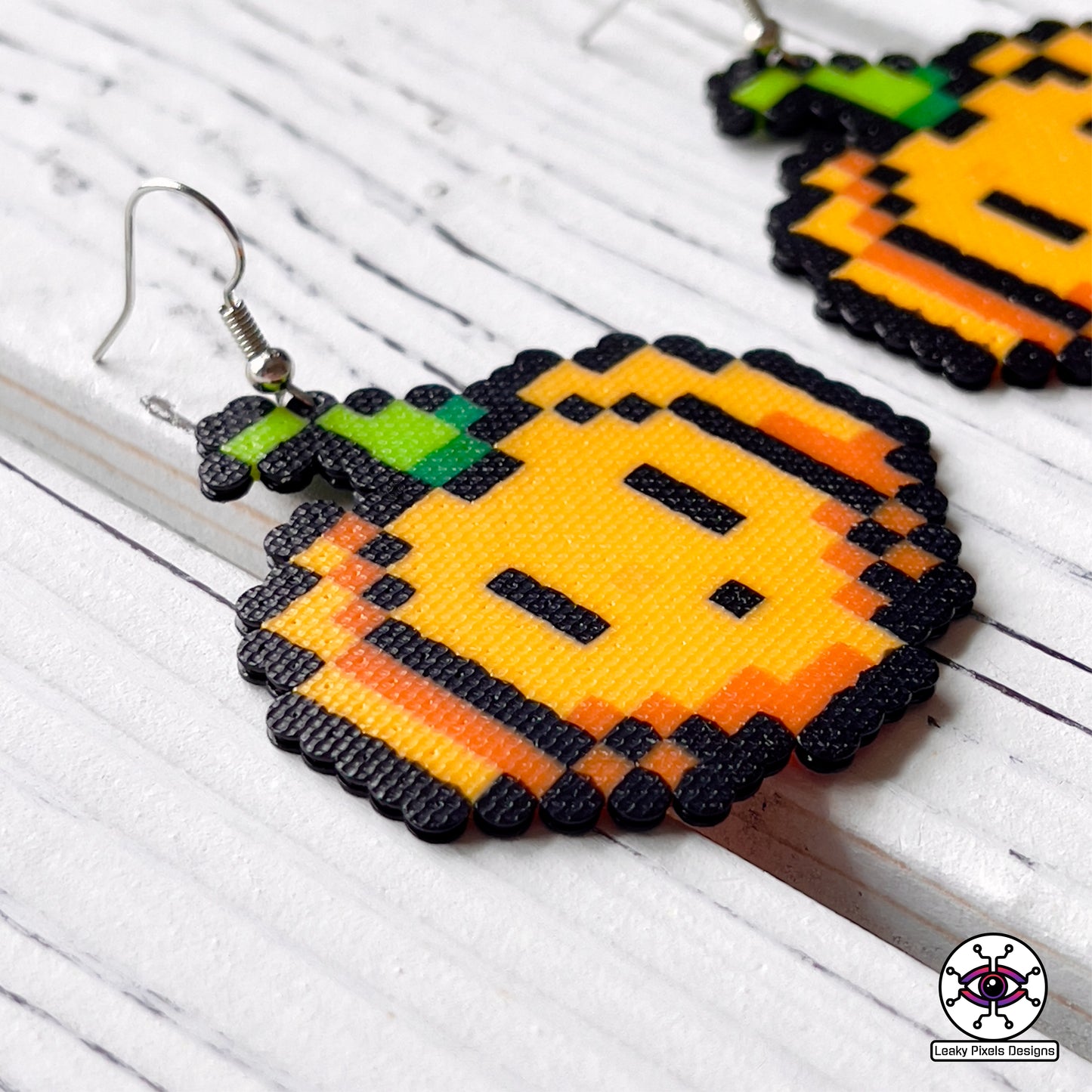 halloween perler earrings, candy corn, bat, super mario boo ghost, black widow spider, pumpkin, black cat by leaky pixels