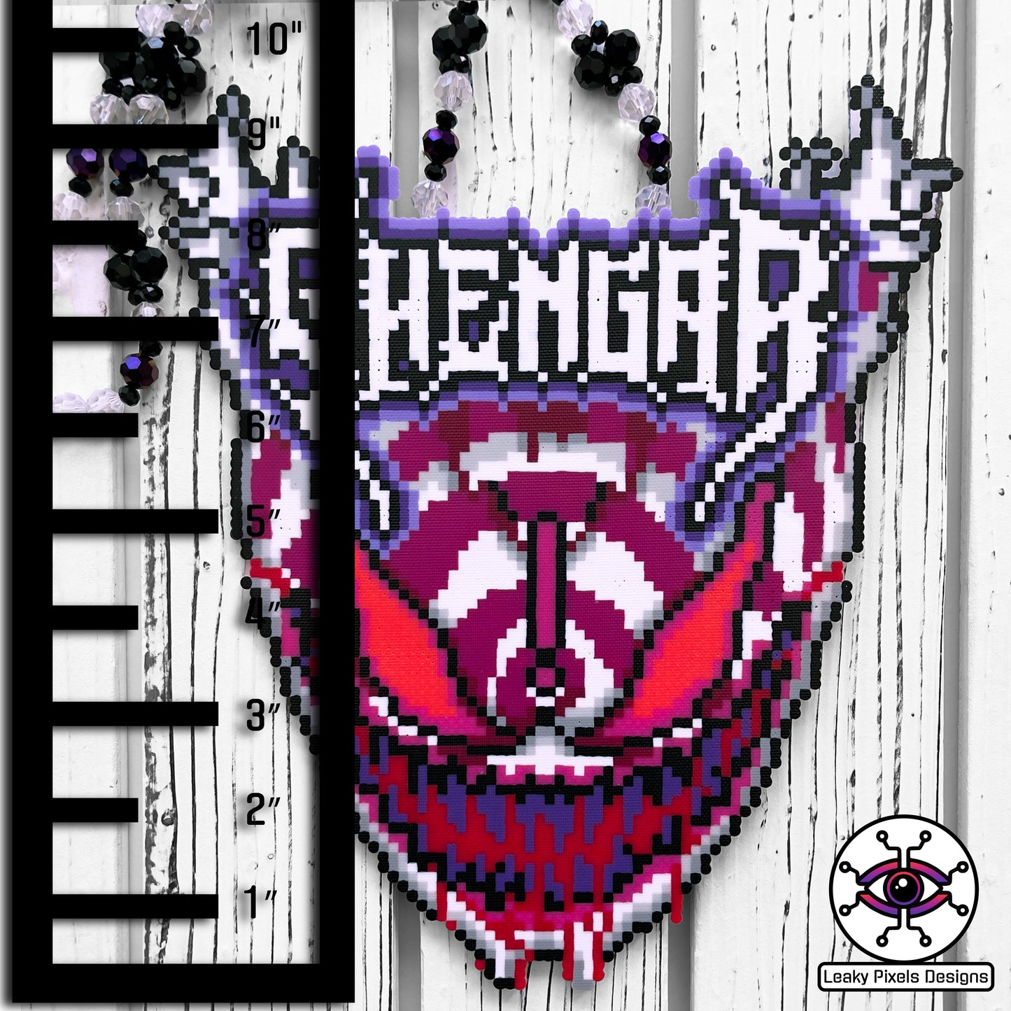 ghengar ghastly perler necklace by leaky pixels