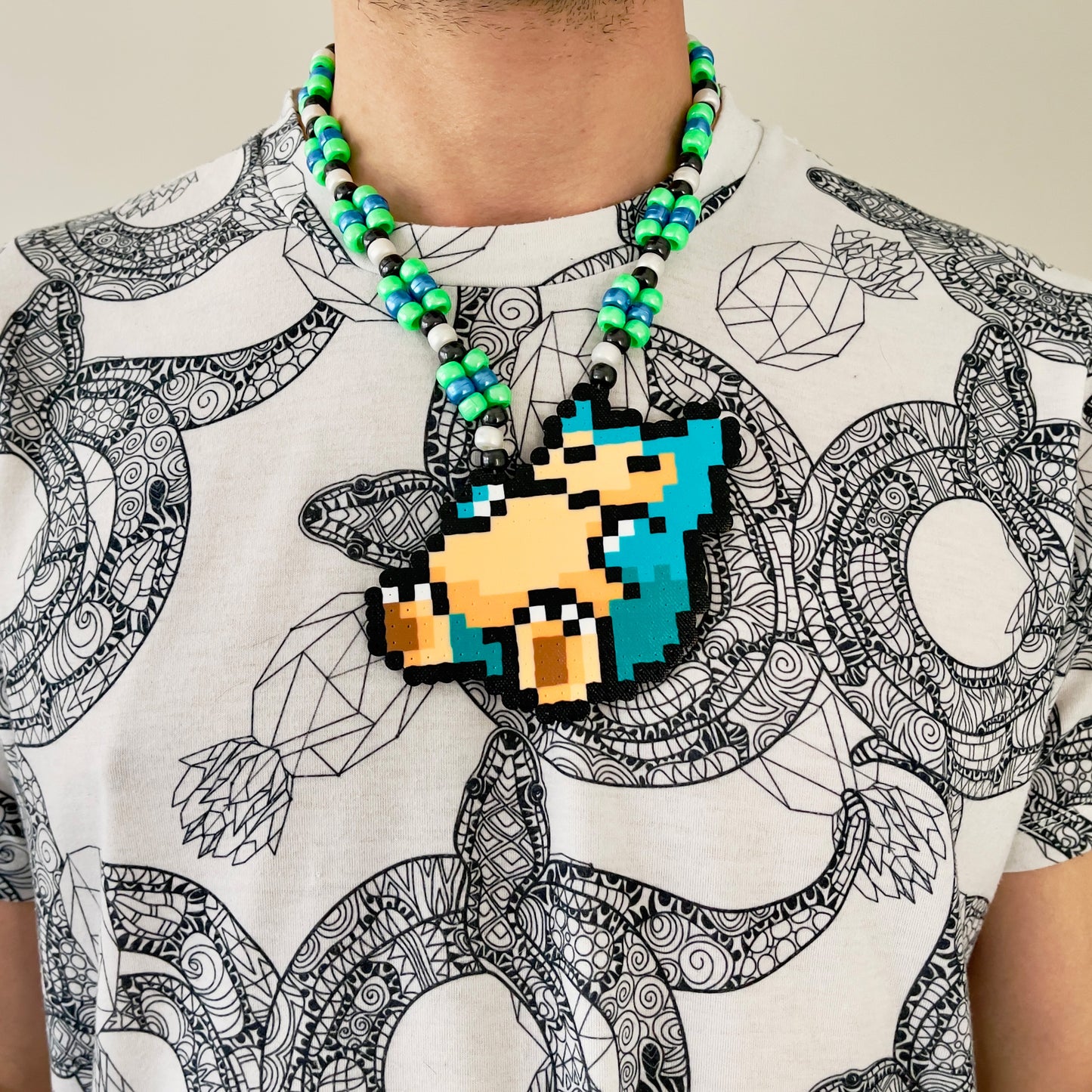 Snorlax Perler Necklace Pokemon