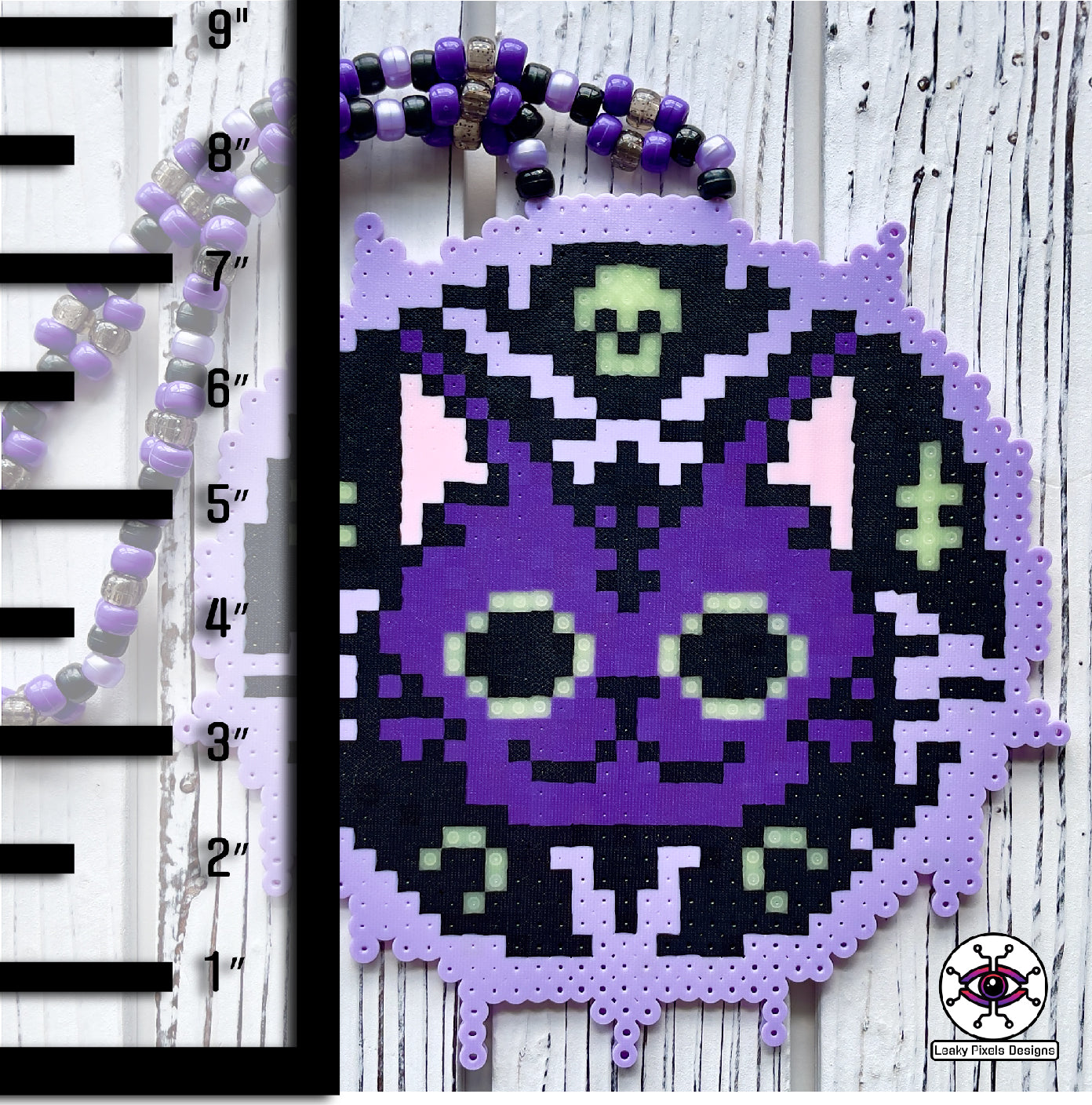 Cat Witch Perler Necklace