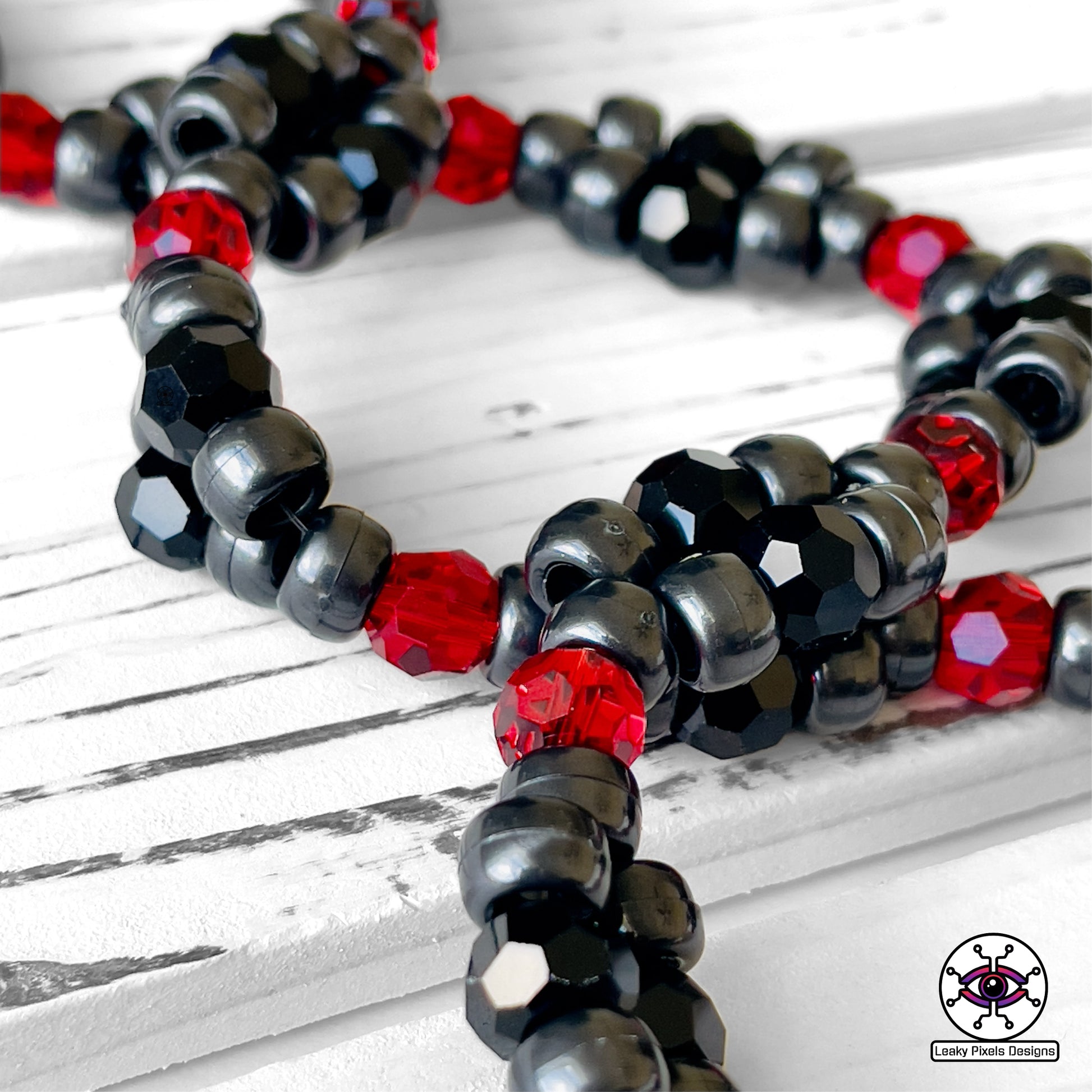 dracula vampire perler necklace by leaky pixels