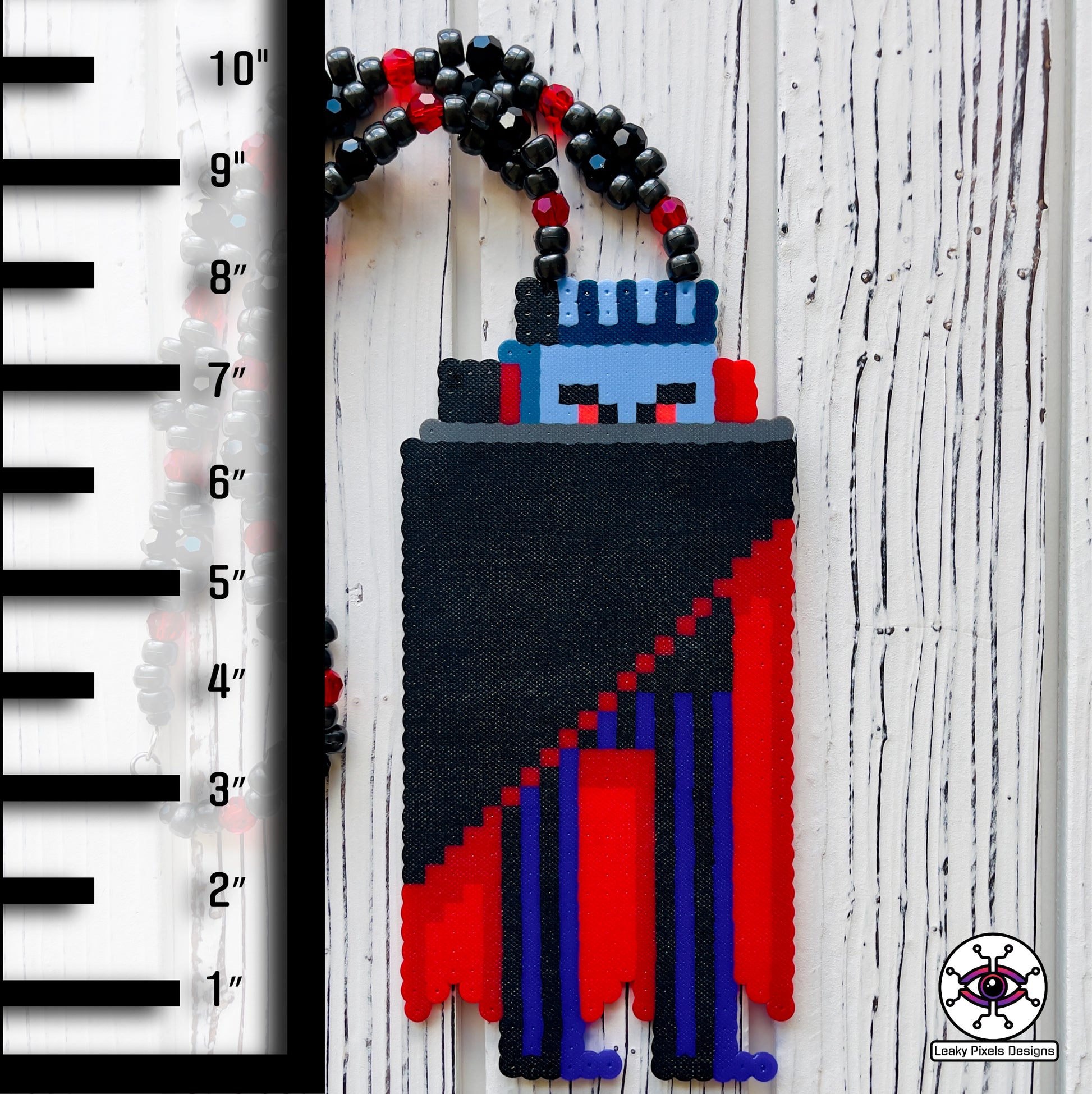 dracula vampire perler necklace by leaky pixels