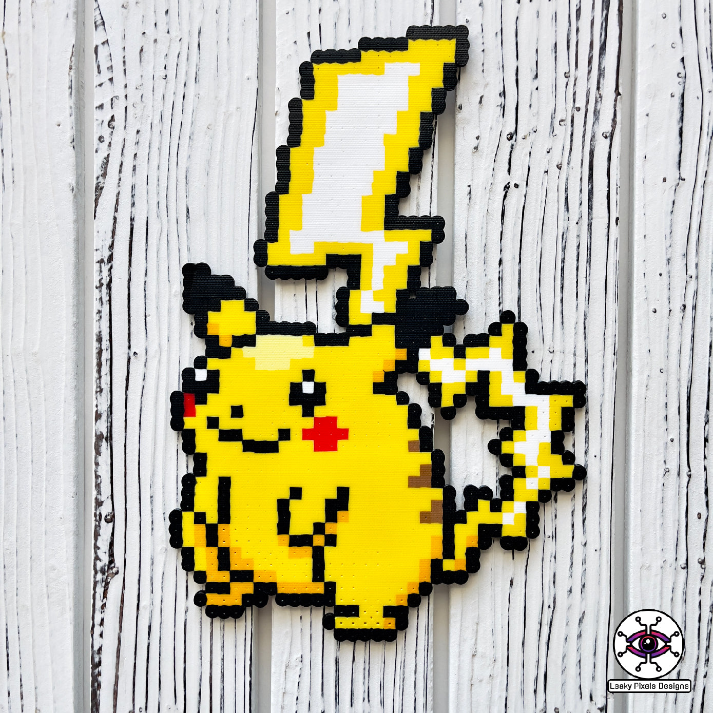 Gigantamax pikachu perler necklace by leaky pixels