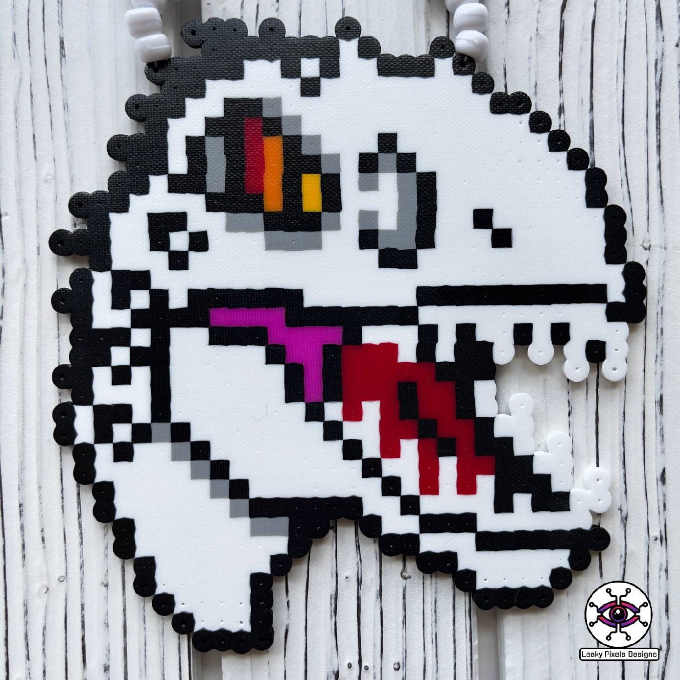 Jurassic Park Indominus Rex Perler Necklace perler necklace by leaky pixels