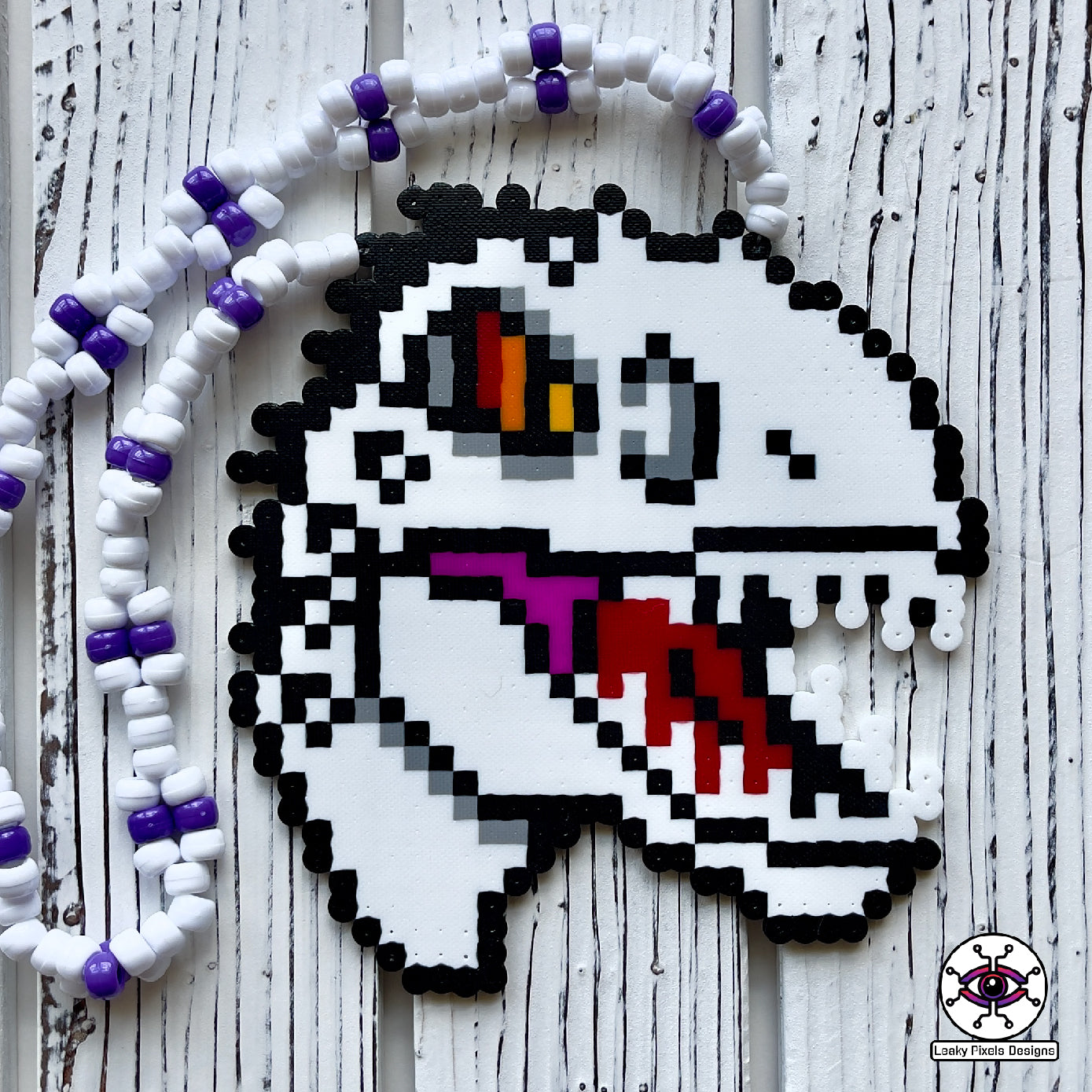 Jurassic Park Indominus Rex Perler Necklace perler necklace by leaky pixels
