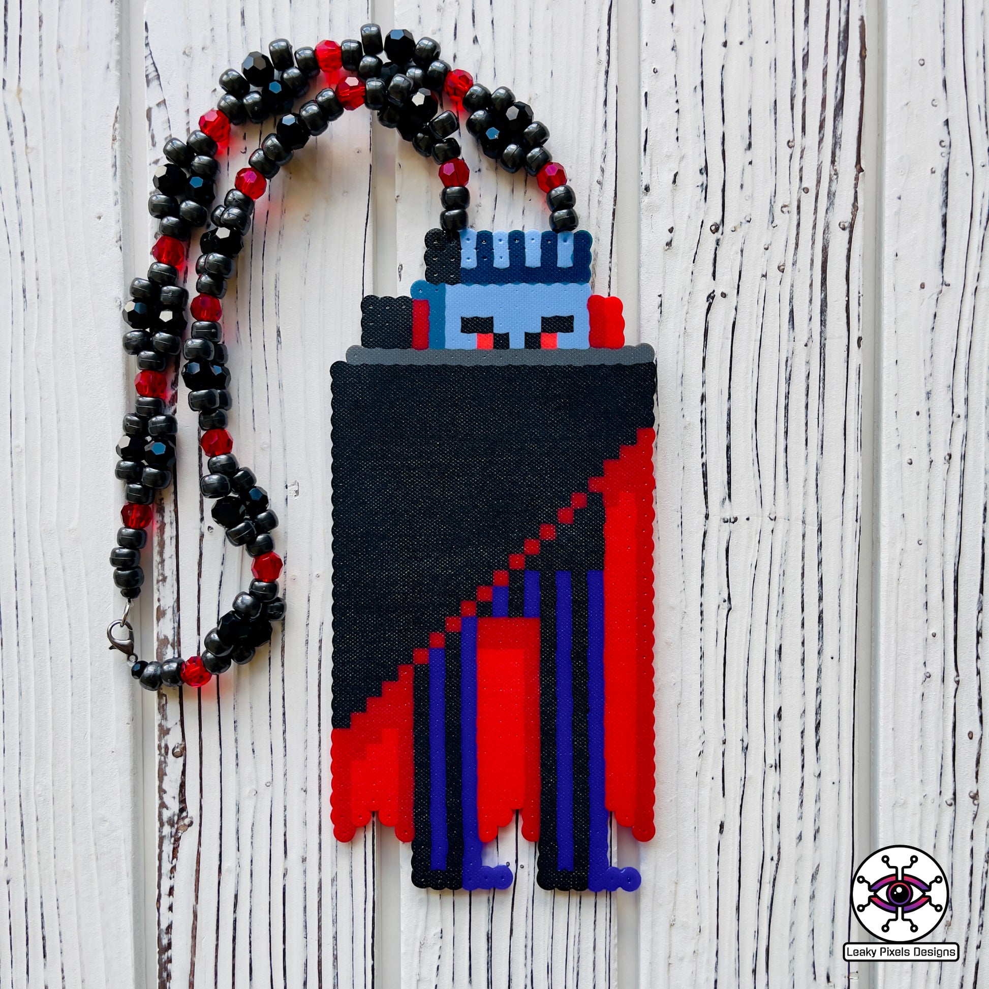 dracula vampire perler necklace by leaky pixels