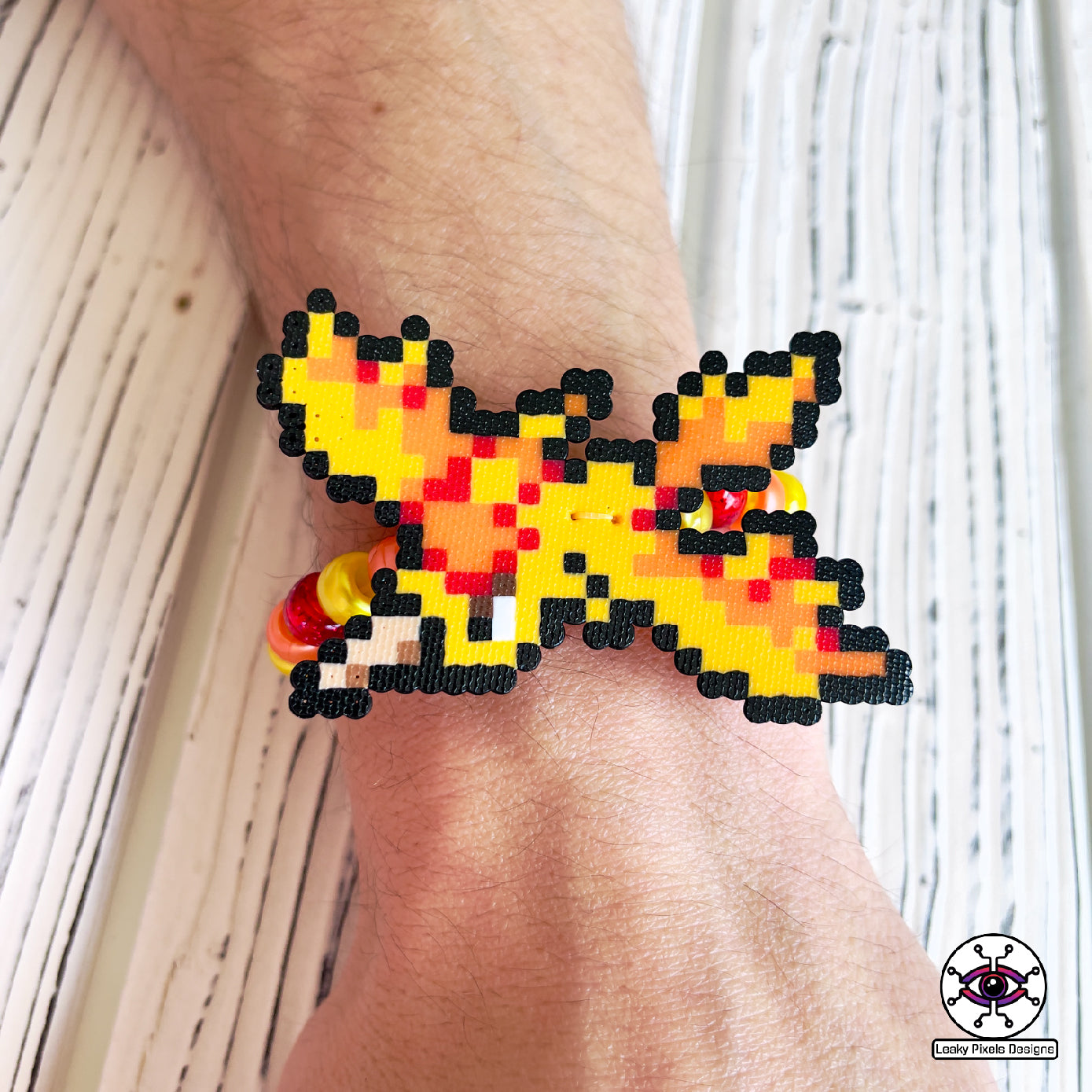 Moltres Perler Necklace – Leaky Pixels