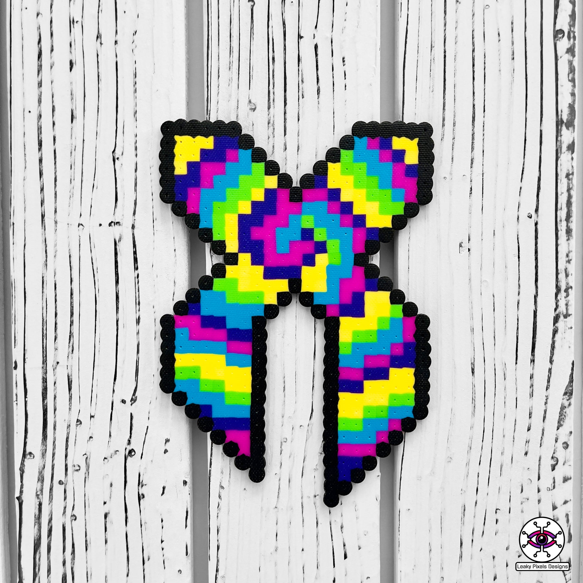 excision x rainbow perler necklace by leaky pixels