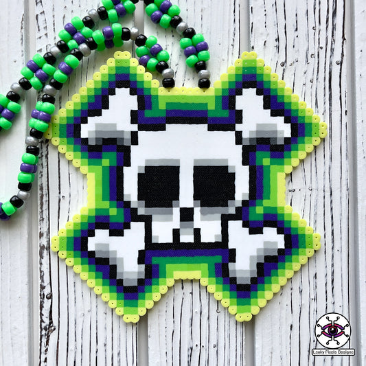 Cat Witchcraft Perler Necklace Glow in the Dark